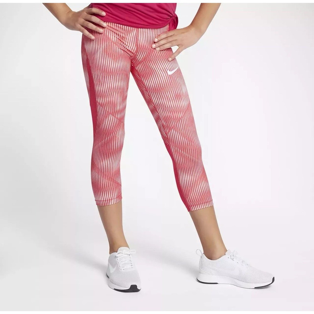 Nike Girls Womens Pro HyperCool Capris‎ SUNBLUSH/LIGHT FUSION RED Size L